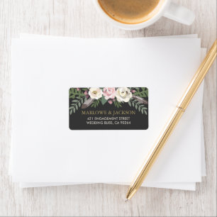 Rustik Mörk Boho Blommig Bröllop Adressetikett