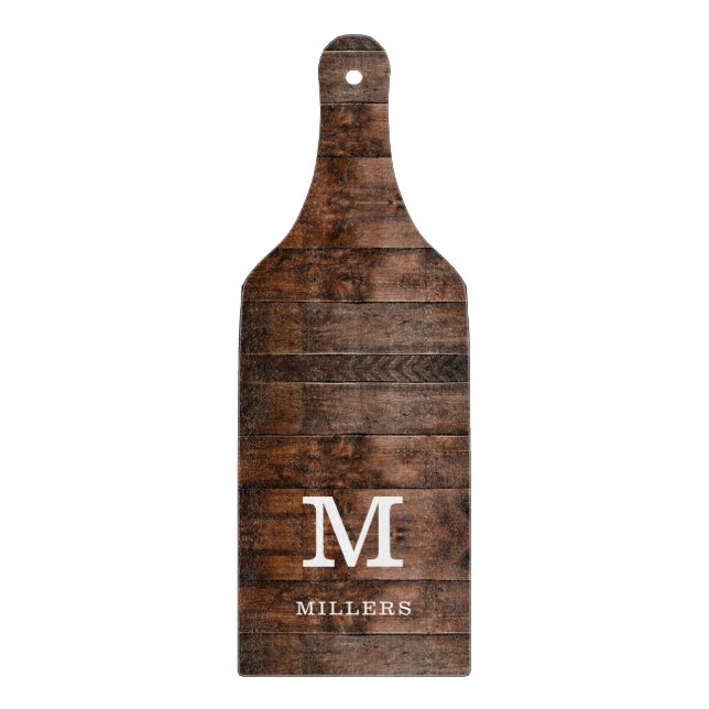 Rustik Mörk Brown Wood Family Namn (Framsidan)