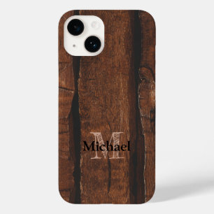 Rustik mörk brun gammal trä Monogram