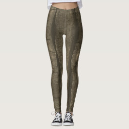 Rustik mörk brun guld sepia, gammalt trä leggings
