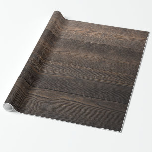 Rustik Mörk brun WOOD LOOK struktur Presentpapper