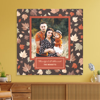 Rustik Mörk Höst Familjefotogalleri Canvastryck