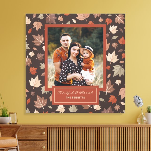 Rustik Mörk Höst Familjefotogalleri Canvastryck (Insitu (Vardagsrum))