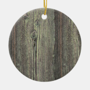 Rustik Mörk Weasted Wood Background Julgransprydnad Keramik