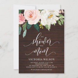 Rustik Mörk Wood Blommigt, barnskor Inbjudningar