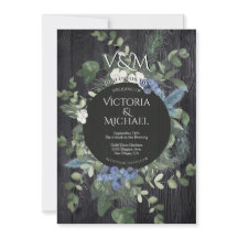 Rustik Mörk Wood Blommigt & Gräs Forest Bröllop