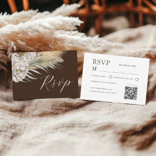 Rustik Mörkbrun Akvarell Blommig RSVP OSA Kort
