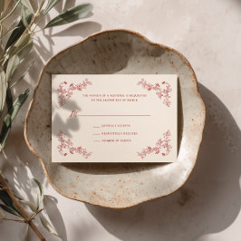 Rustik mörkröd vintage blomsterbröllop RSVP-kort OSA Kort