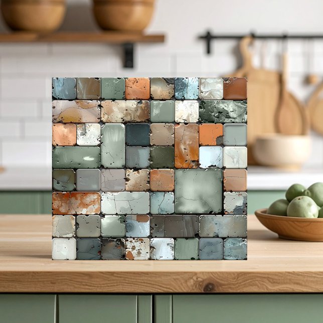 Rustik mosaikplatta ID1187b Kakelplatta (Skapare uppladdad)