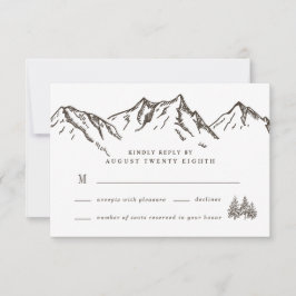 Rustik Mountain Elegant Watercolor Gräs Bröllop OSA Kort