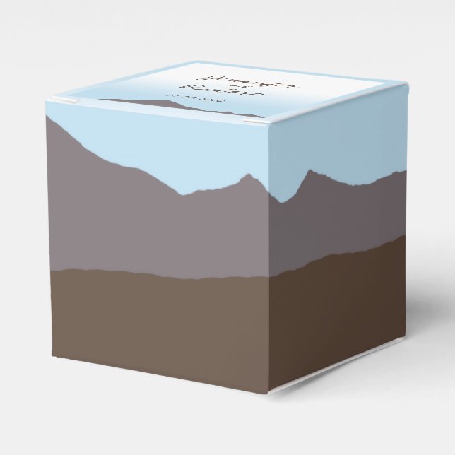 Rustik Mountain Watercolor Wedor Favor Box Presentaskar (Framsidan Sidan)