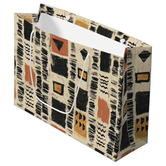 Rustik Mudcloth Geometrisk Mönster (3) (Framsidan Vinklad)