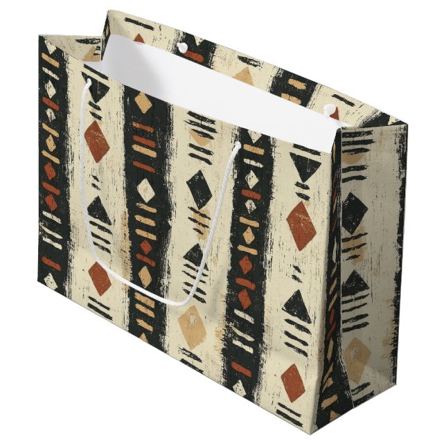 Rustik Mudcloth Geometrisk Mönster (4) (Framsidan Vinklad)