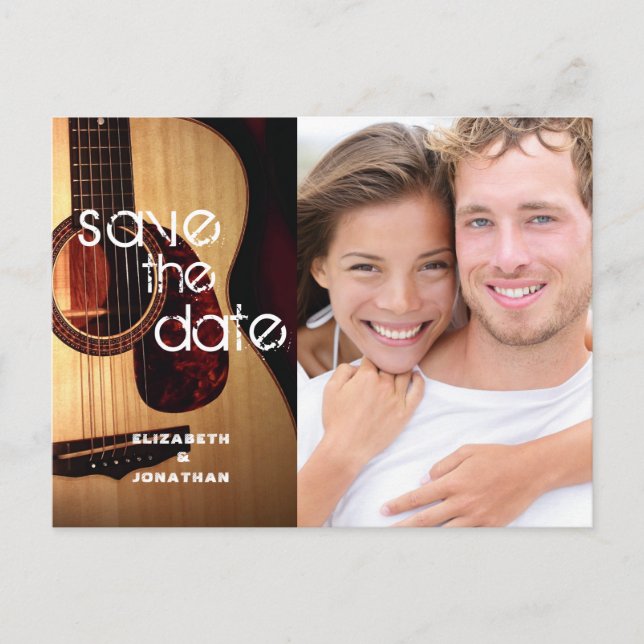 Rustik musiktema för gitarr country modern ZZ Meddelande Vykort (Framsida)