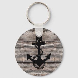 Rustik Nacutical ANCHOR + ROPE Nyckelring
