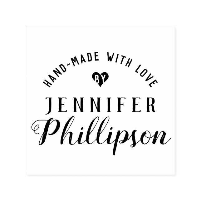 Rustik Namnteckning för "handsformat med Kärlek" Självfärgande Stämpel (Design)