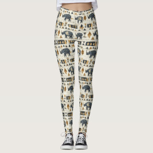 Rustik Näsapa Tribal Mönster (1) Leggings