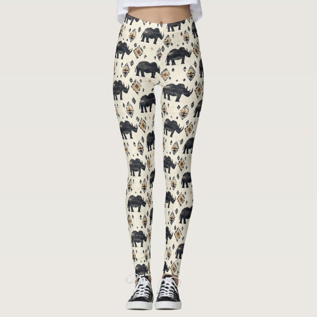 Rustik Näsapa Tribalmönster (2) Leggings (Framsida)