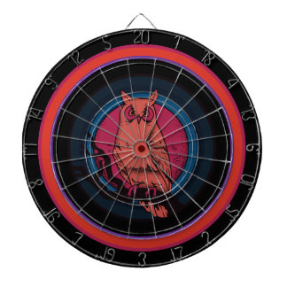 Rustik nattlig uggla specialtryckt dartboard darttavla