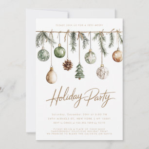 Rustik natur - minimalistisk jul Party Inbjudningar