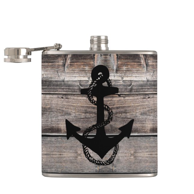 Rustik nautisk bakgrund med ANCHOR | Fickplunta (Öppnad)