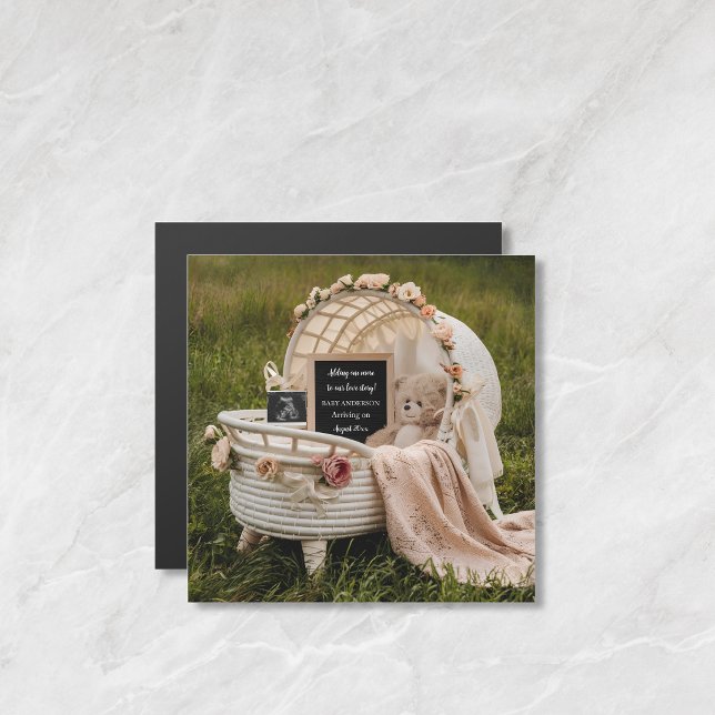 Rustik Neutral Bebis Avslöjande graviditetsannonse (Skapare uppladdad)