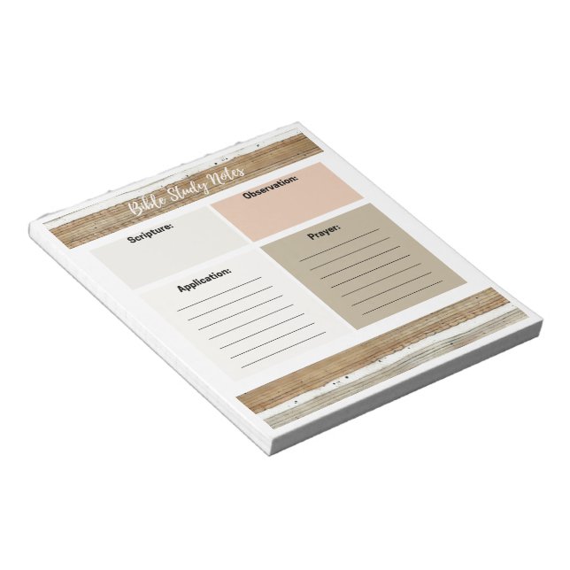 Rustik Neutral Bibelstudie Anteckningsblock (Vinklad)
