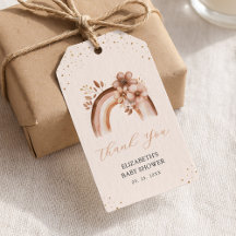 Rustik Neutral Boho Akvarell Regnbåge Bebis Shower