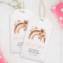 Rustik Neutral Boho Akvarell Regnbåge Bebis Shower