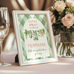 Rustik Neutral Grodd Baby Shower Blomsterbar Poster