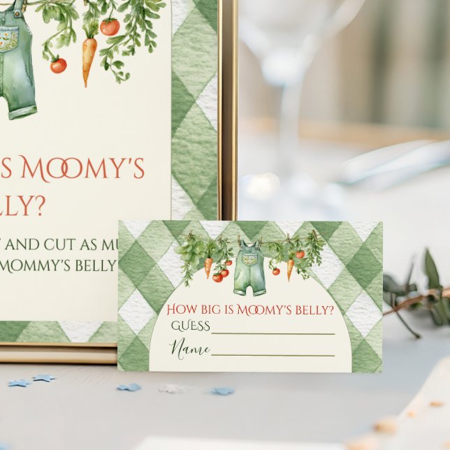 Rustik Neutral Grodd Baby Shower Hur Stor Mage Tilläggskort (Skapare uppladdad)