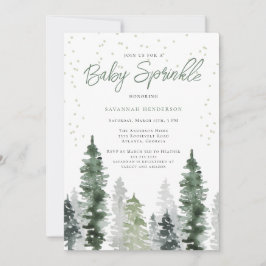 Rustik Neutral Ljusgrön Strö Baby Shower Inbjudningar