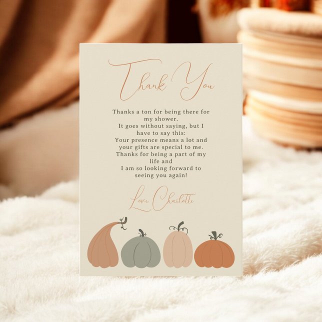 Rustik Neutralt - fall Pumpkin Tack Baby Shower (Rustic Neutral Fall Pumpkin Thank You Baby Shower)