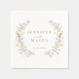 Rustik Neutralt Färg, Bröllop med ängsfrö i nedre Pappersservett