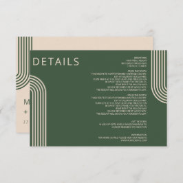 Rustik Neutralt Grönt Arched Modern Bröllop Tilläggskort