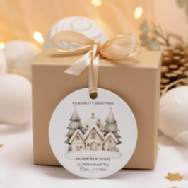 Rustik Neutralt - jul Runt Klistermärke