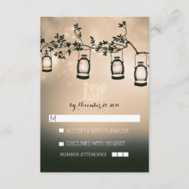 Rustik night ljus - bröllop OSA för lyktor Kort