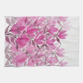 Rustik och rosa magnolia akvarell kökshandduk