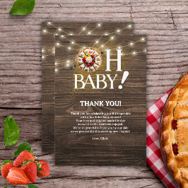 Rustik Oh Baby Söta Lilla Paj Baby Shower Tack Kort