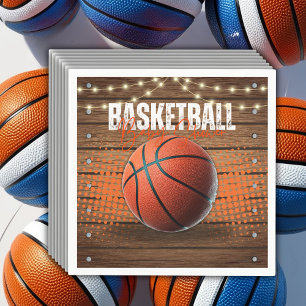 Rustik Orange Basketball Baby Shower Pappersservett