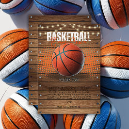 Rustik Orange Basketball Baby Shower Tack Kort