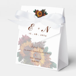 Rustik Orange Blommigt Monogram Tack Bröllop Presentaskar