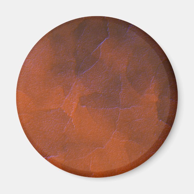 Rustik Orange Brun Blå Höjdpunkter Abstrakt Konst Magnet (Framsidan)