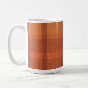 Rustik Orange Hösthöstfälle Tartan Kaffemugg