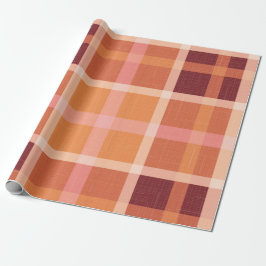 Rustik Orange Hösthöstfälle Tartan Presentpapper