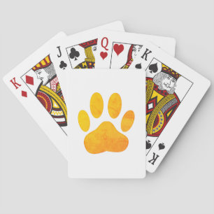 Rustik Orange Hund Pawprint Casinokort