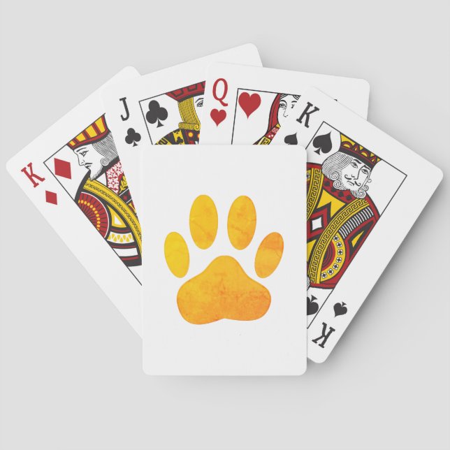 Rustik Orange Hund Pawprint Casinokort (Baksidan)