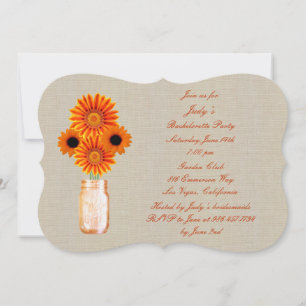 Rustik Orange Murad Glas Sjungmö Invitation Inbjudningar