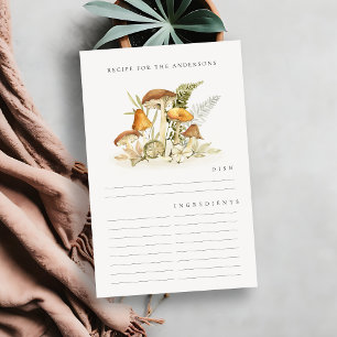 Rustik Orange Mushroom Fern Foliage Recipe-kort