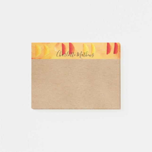 Rustik Orange och Citroner Personlig Citrus Post-it Block (Framsida)